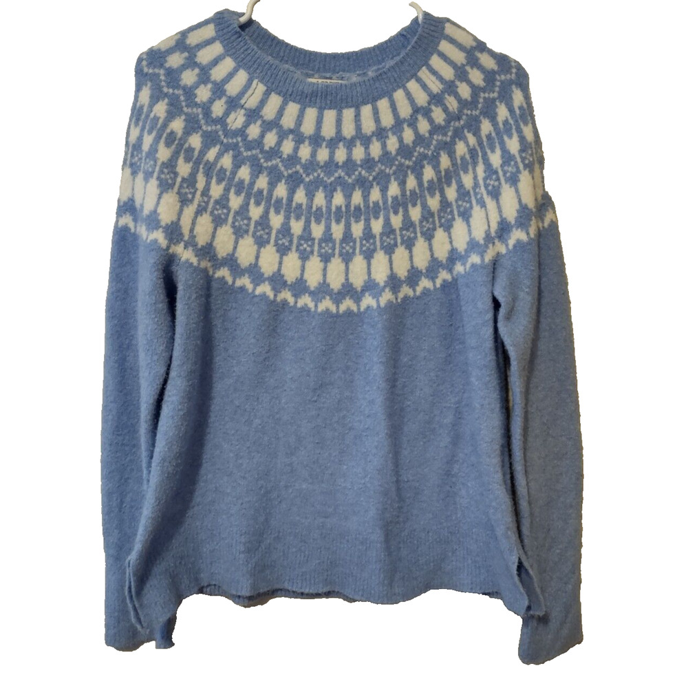 J. Crew Periwinkle Fair Isle Sweater Size Small